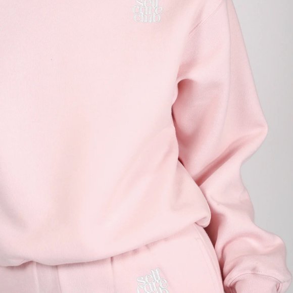 NWT Midnight Paloma x Brunette The Label Self Care Club Pink Sweatshirt Size L - Picture 2 of 3
